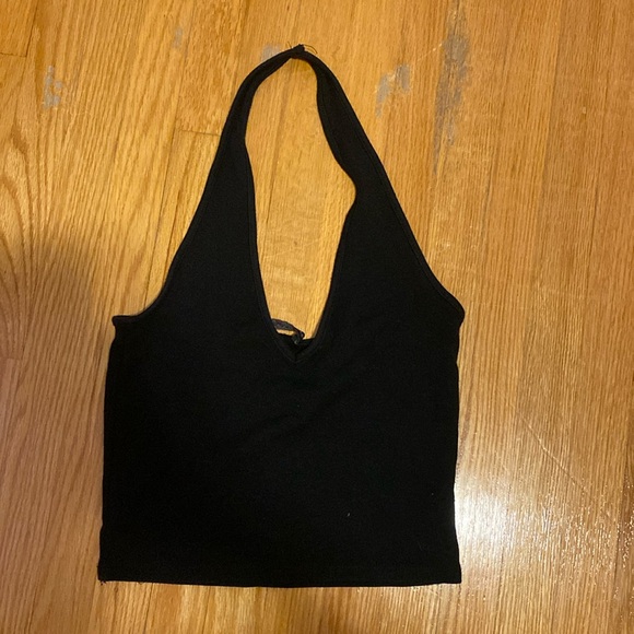 Brandy Melville Black Halter Crop Top - Picture 1 of 1